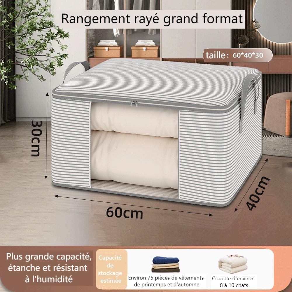 Boîte de rangement pliable, boîte de rangement pour vêtements avec couvercle, boîte de rangement pour placard avec poignée. - 7