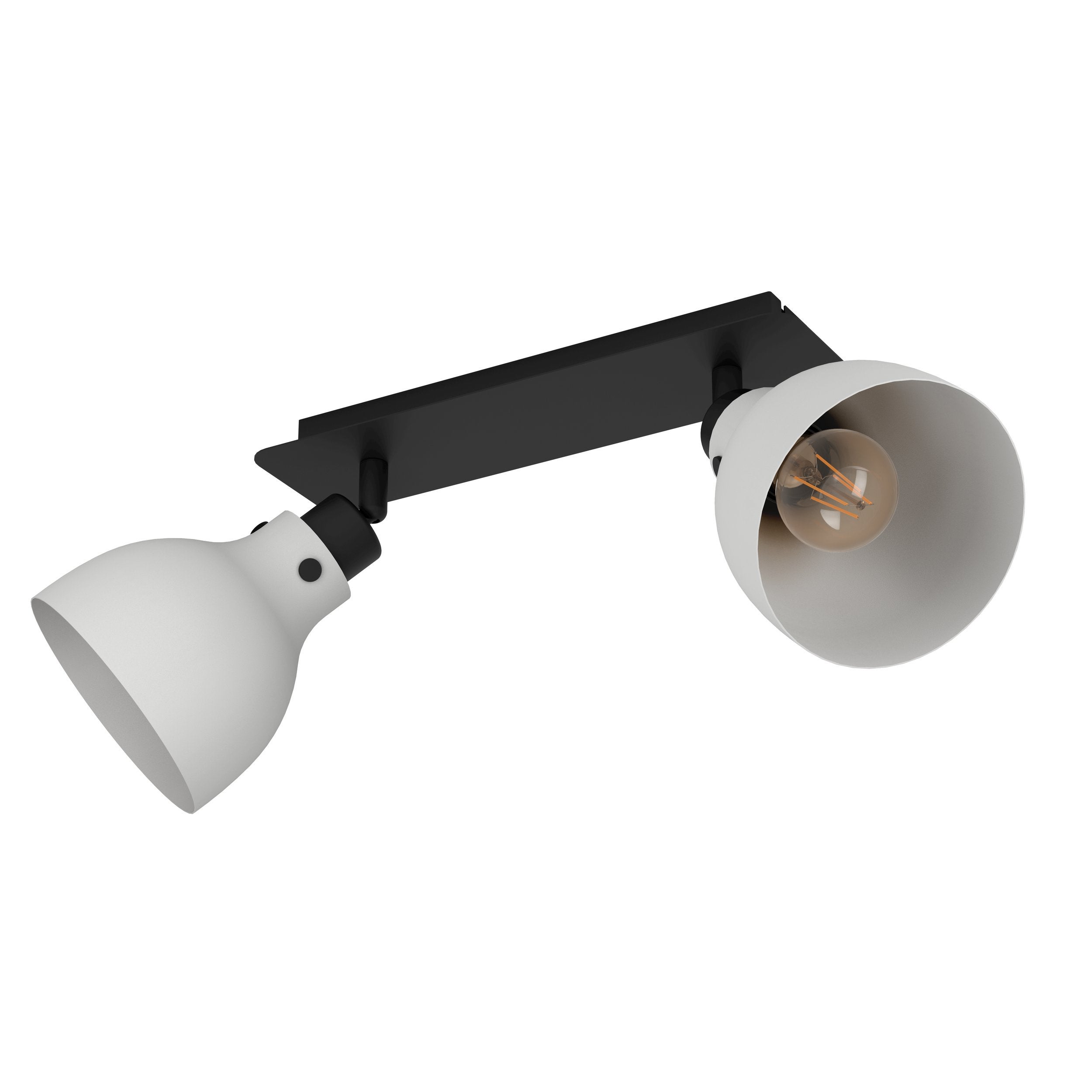 Spot EGLO Spot MATLOCK E27 2X40W en acier et bois gris et noir ...