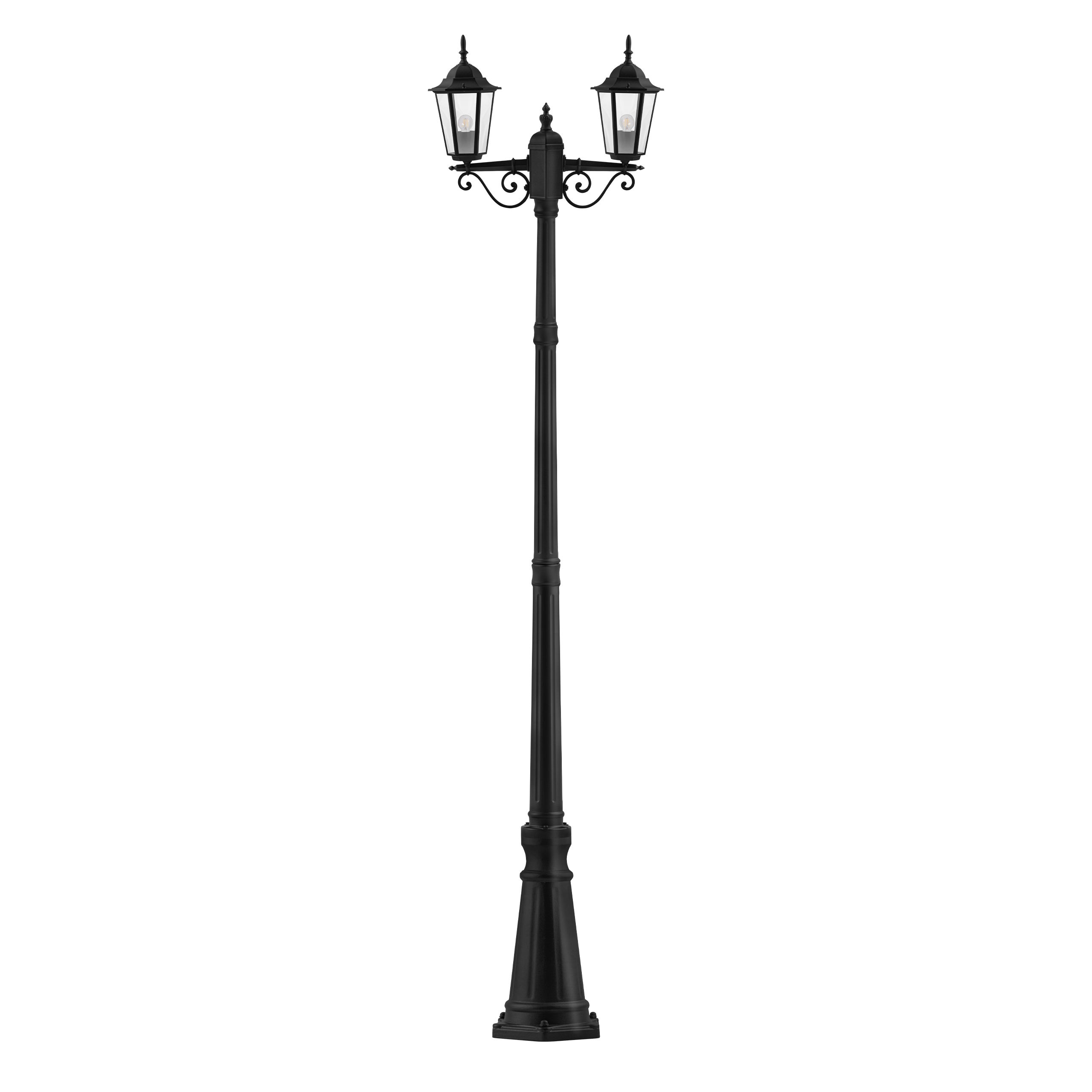 Lampa ogrodowa E27 LED Victoria 237cm podwójna IP44 latarnia zewnętrzna czarna MasterLED