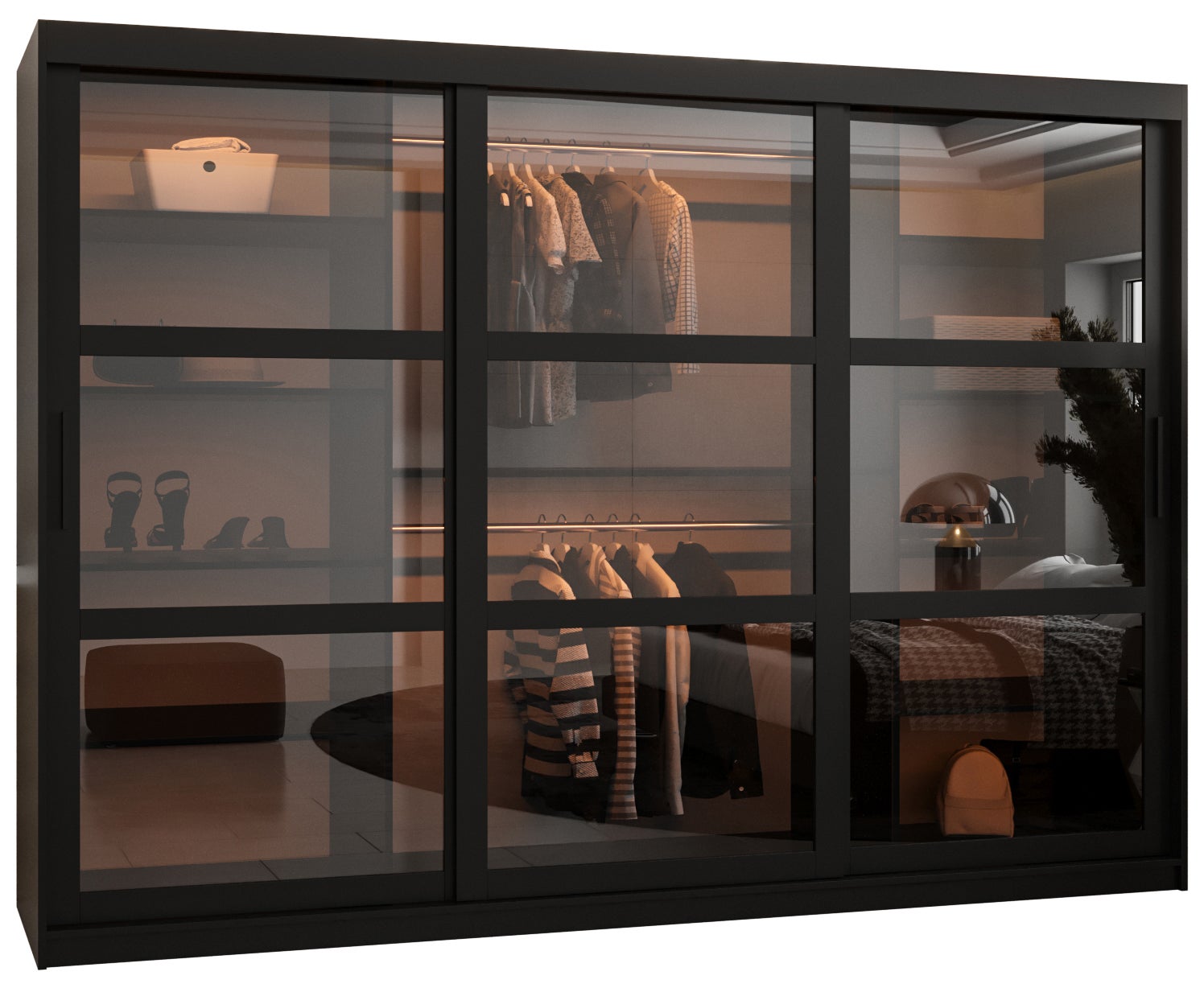 Szafa przesuwna Dome 250 x 62 x 200 czarny