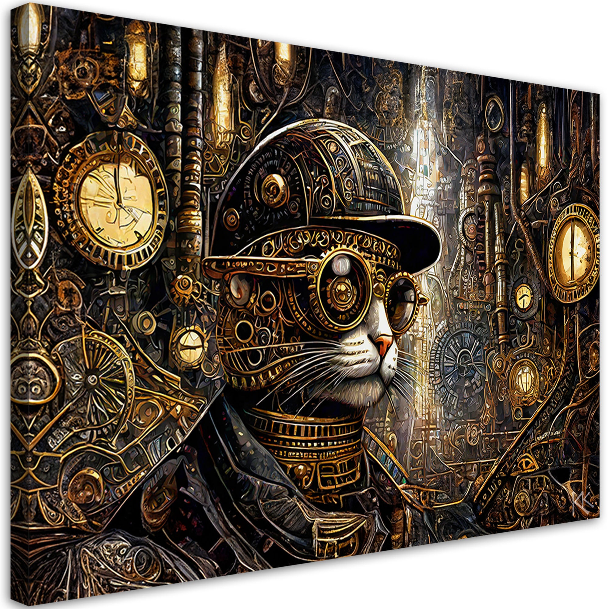 Obraz, Fantastyczny kot w stylu steampunk 100x70