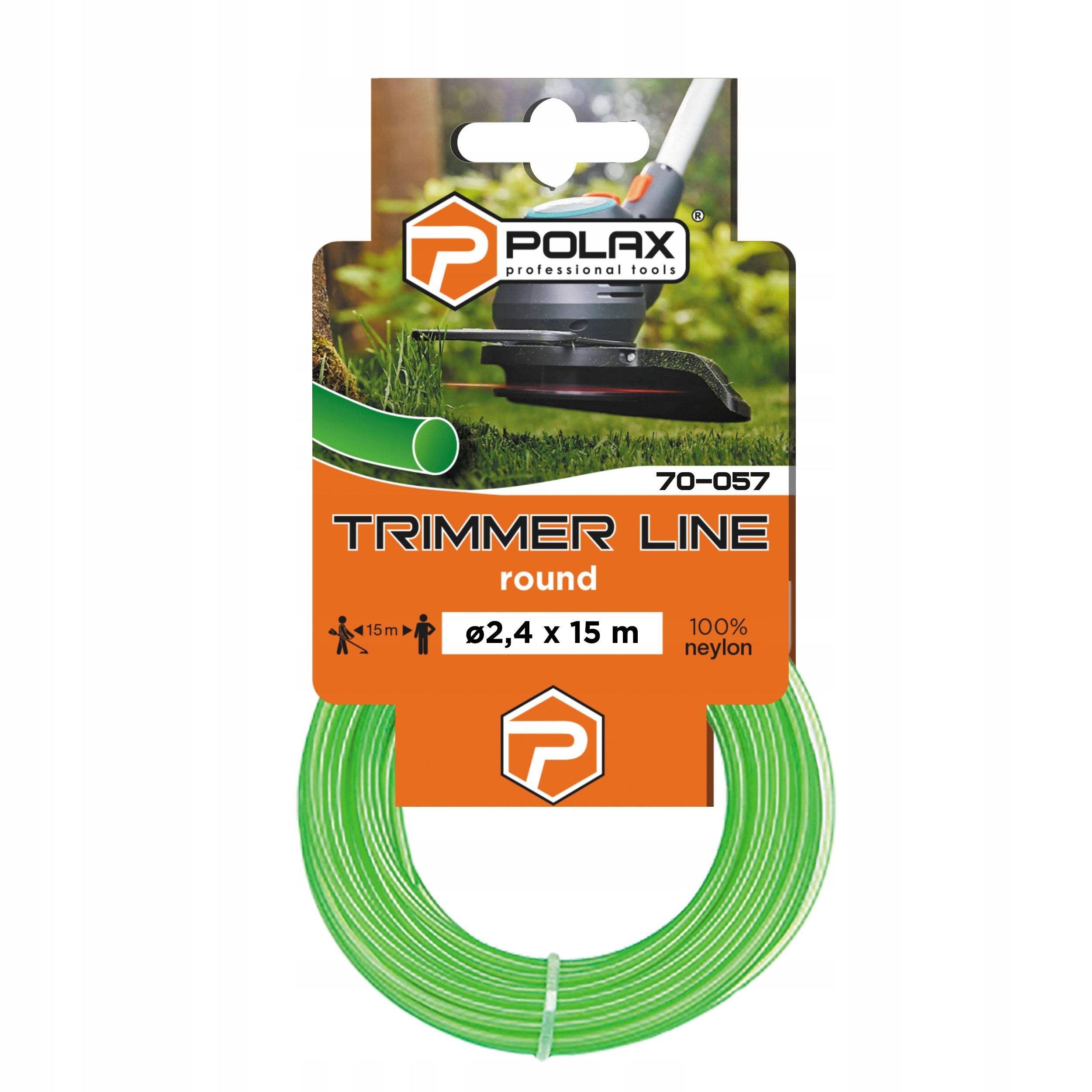 Żyłka tnąca do podkaszarek trimmer Okrągła 2.4mm x 15m Polax