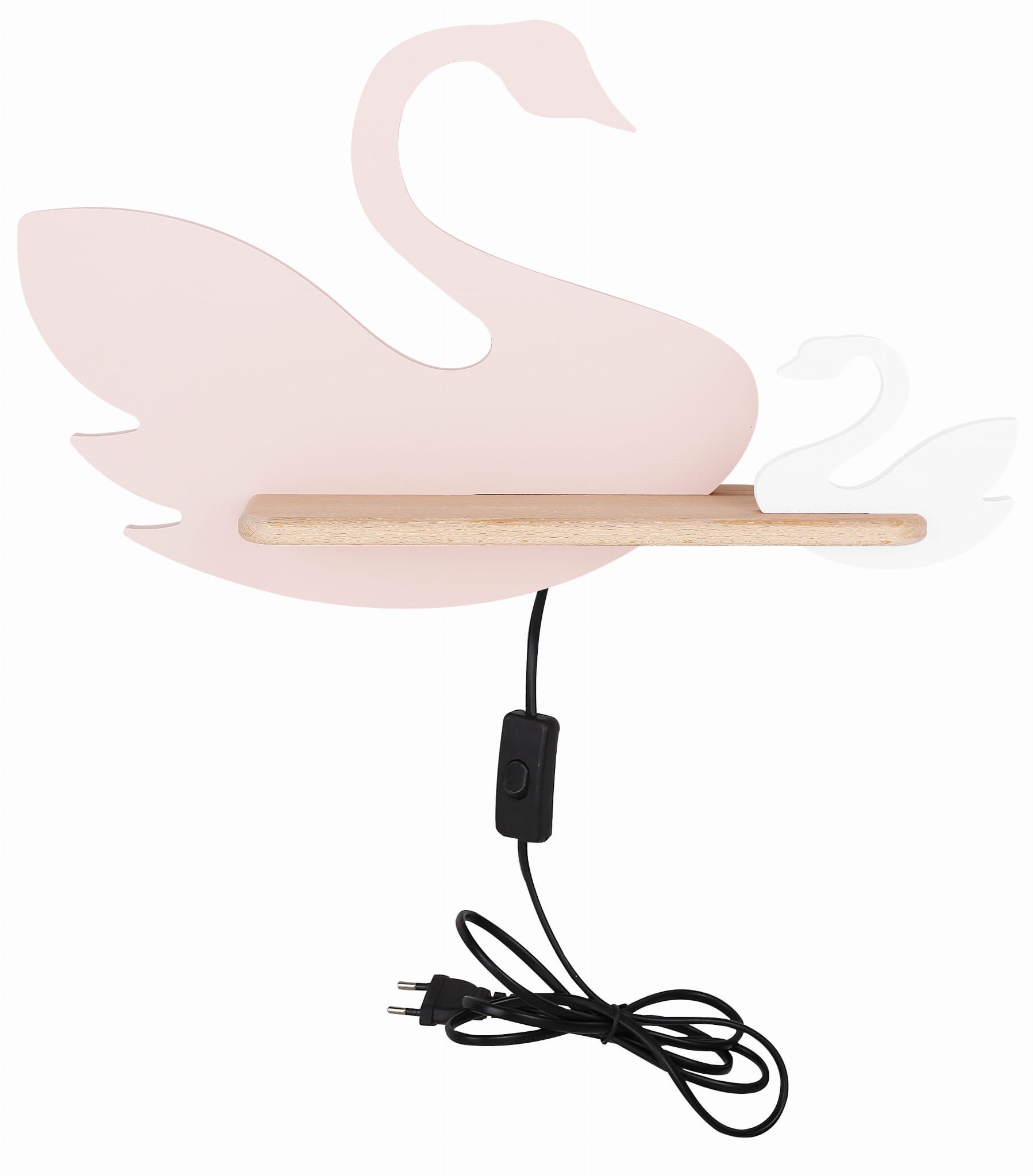 Kinkiet ścienny Swan różowo-biały-jasne drewno LED 5W 4000K do pokoju dziecka wym: 27 x 44 x 12 cm metal IP20 Candellux