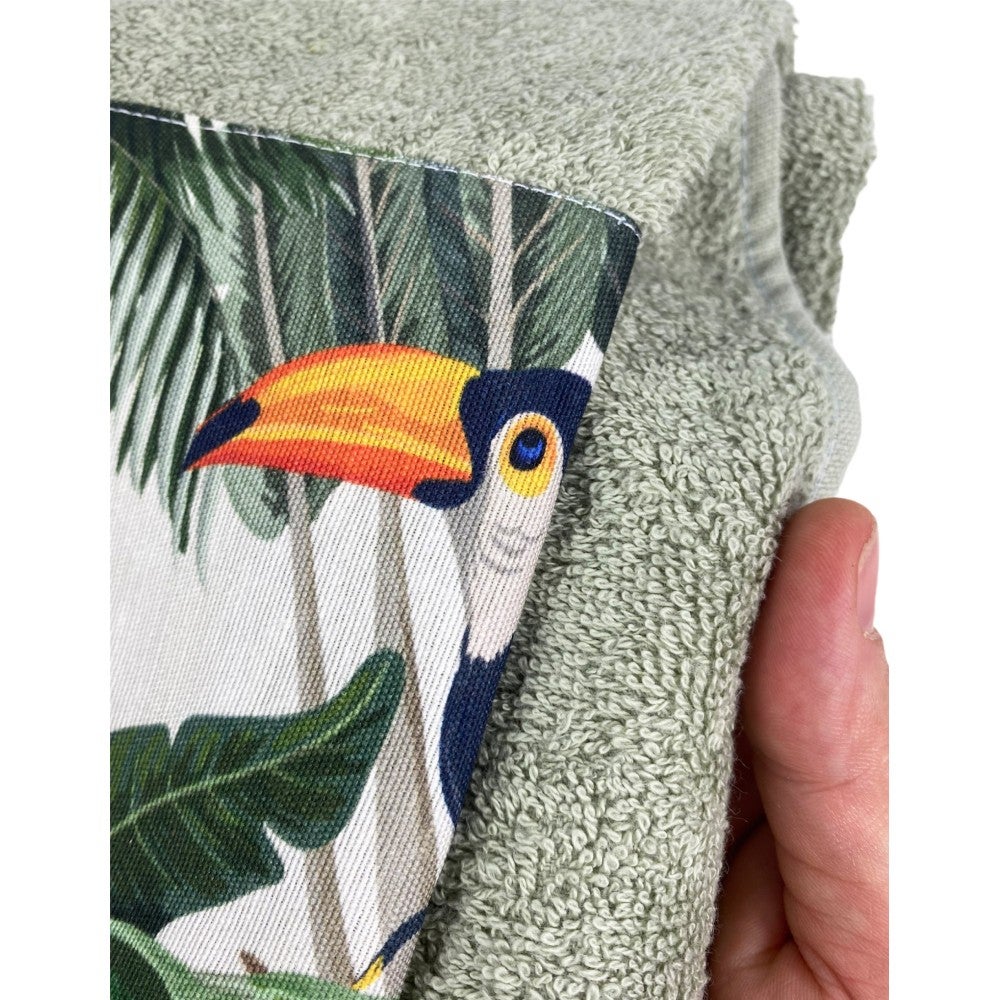 SET asciugamani con bordo GIUNGLA in puro cotone Made in Italy - 4