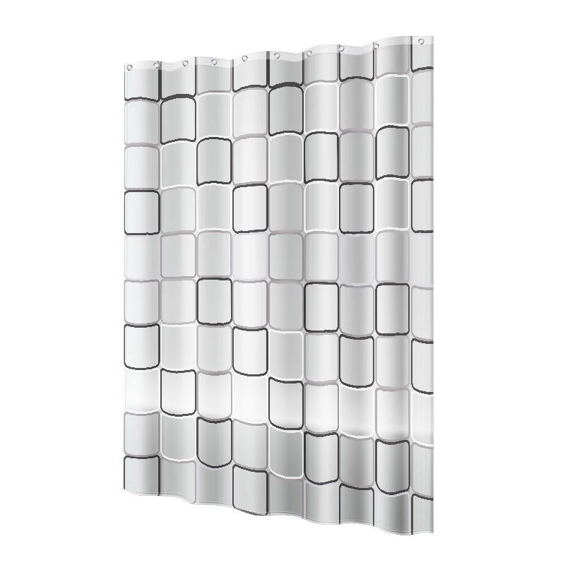 Szybkoschnąca biała zasłona prysznicowa, 180x200 cm, możliwość prania w pralce w wodzie
