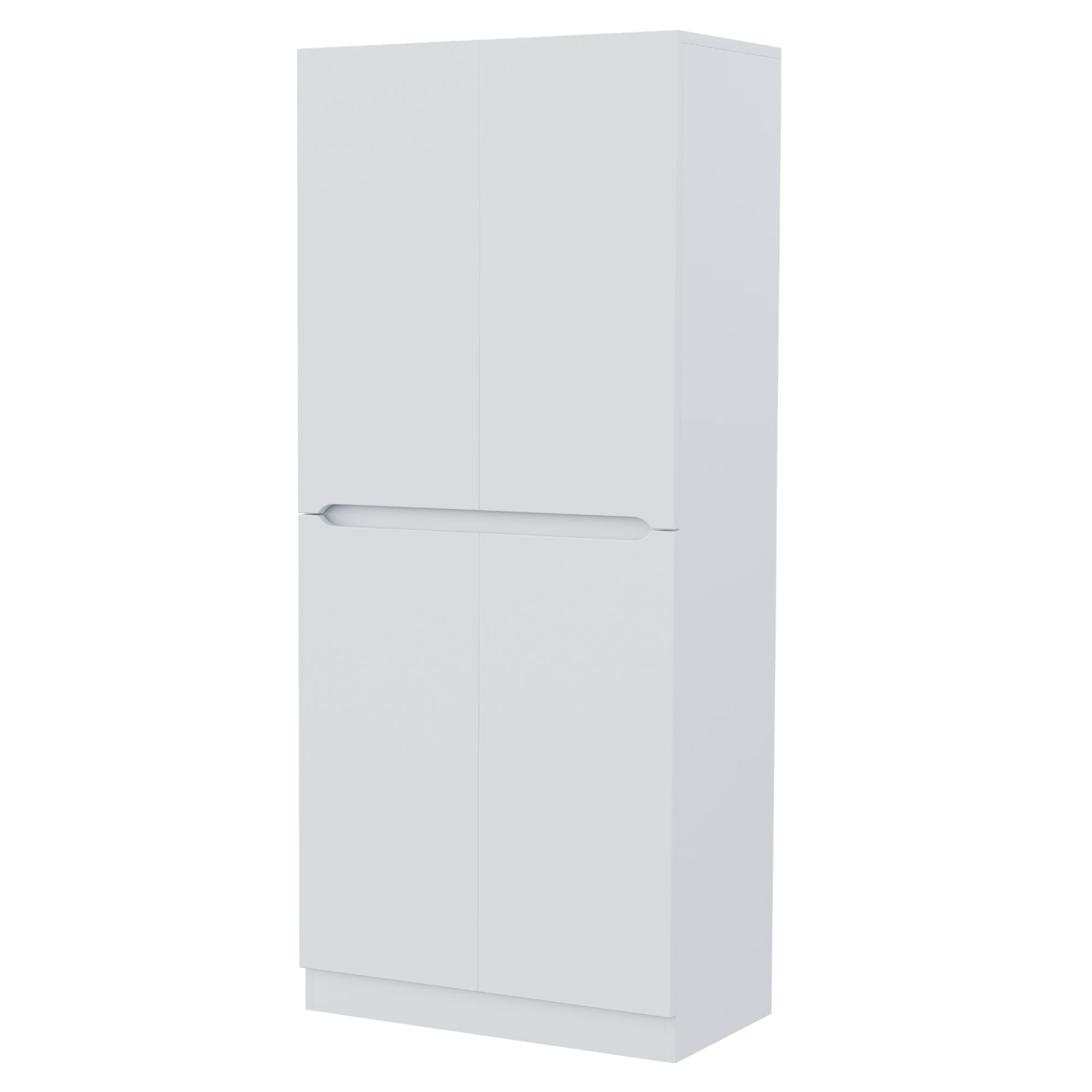 Armoire 70x40x170 cm - avec 4 portes - avec compartiments de rangement - Blanc - 8