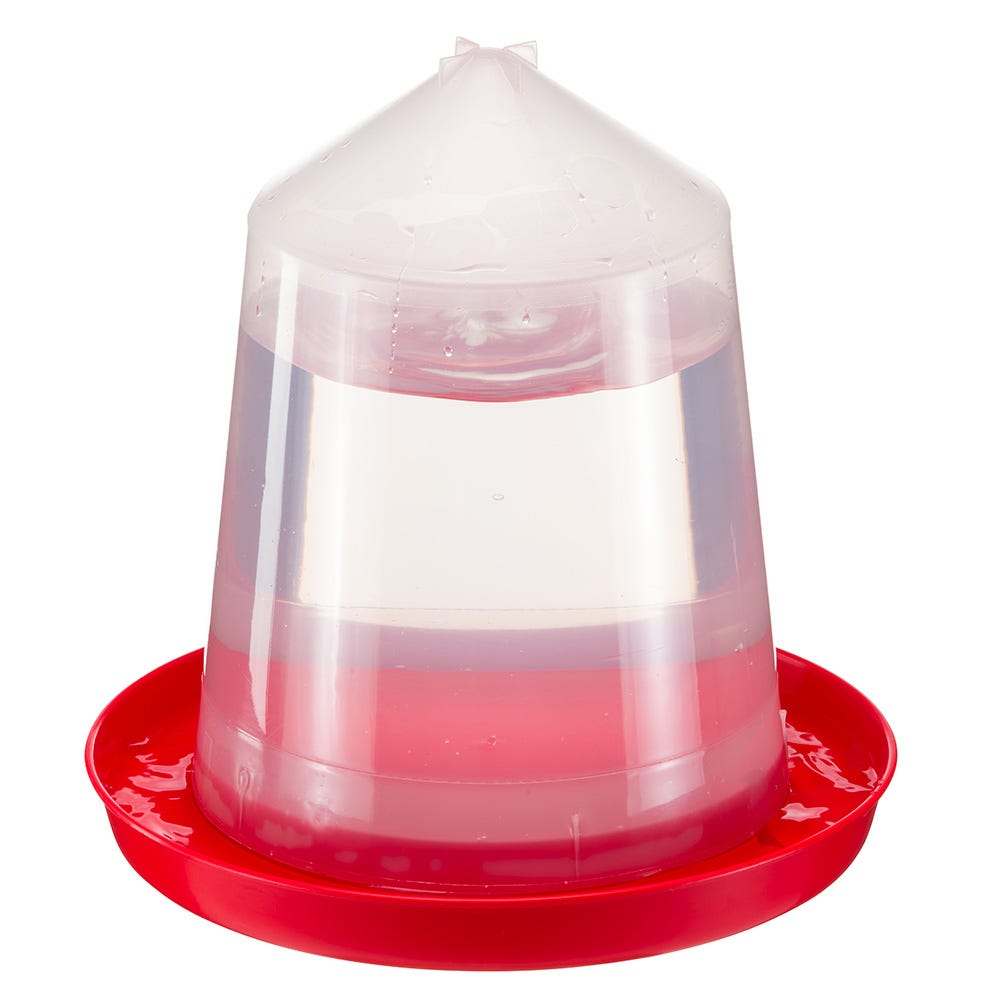 Ferplast OLBIA 2 Abbeveratoio Per Galline E Pulcini. Variante OLBIA 2 - Misure: Ø 21 X H 17 Cm - 1.5 L - Rosso