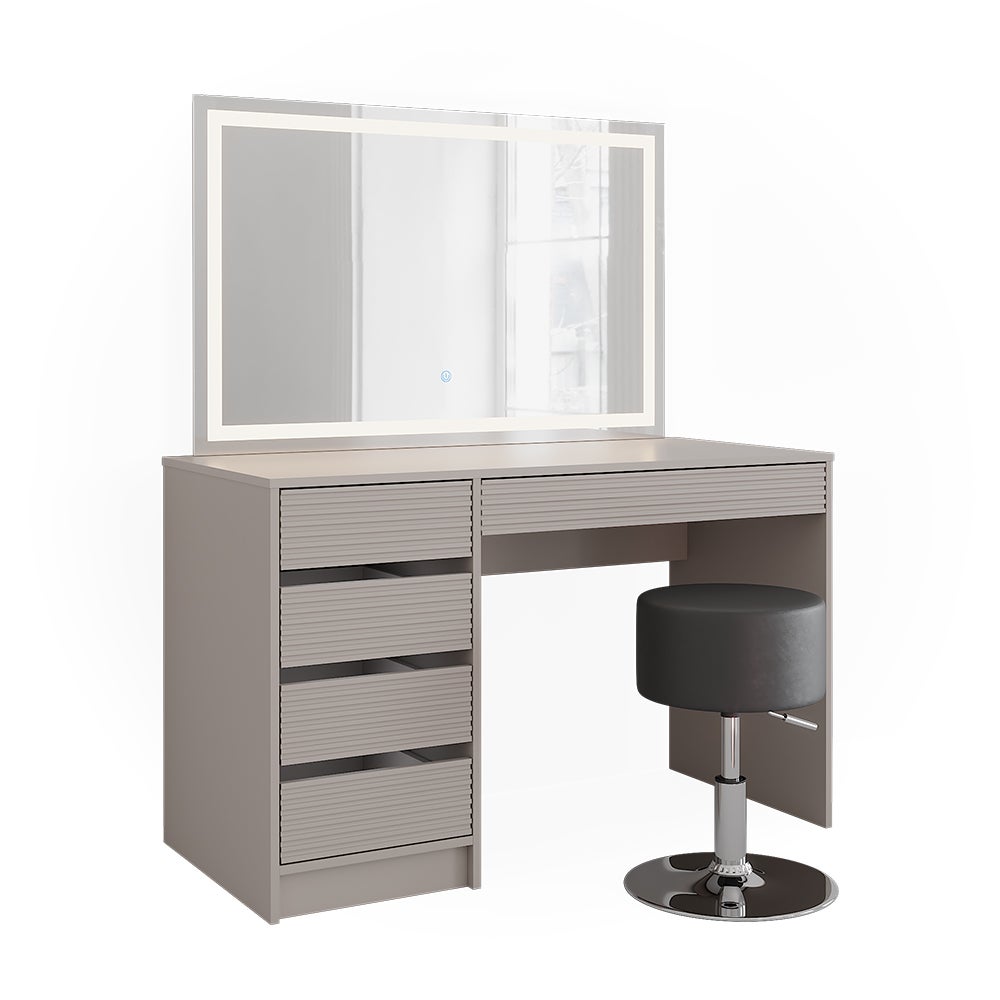 Vicco Toaletka Sherry, Kaszmir, 120 cm z lustrem LED i stołkiem