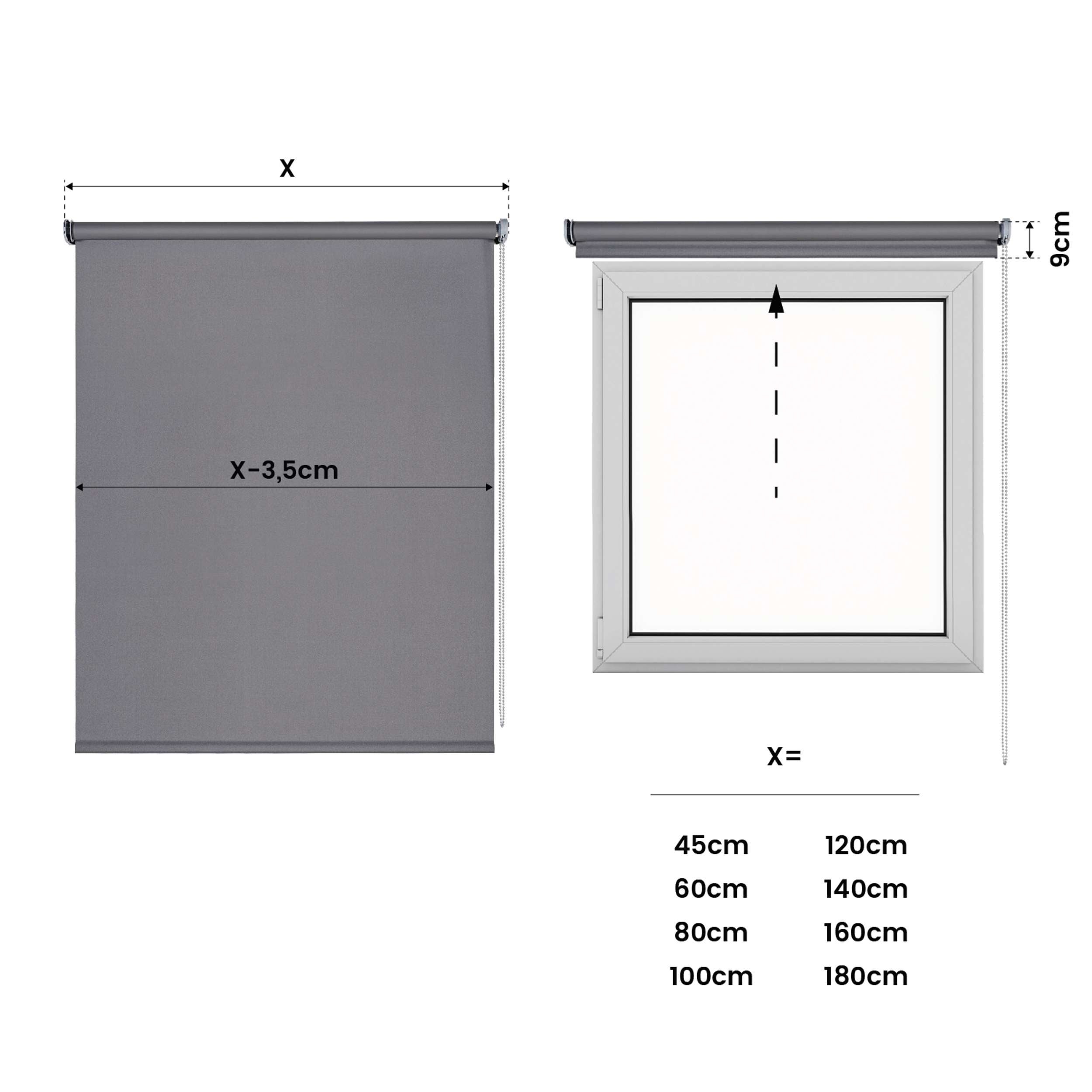estore blackout Moon, estore blackout cinza escuro, 120 x 250 cm - 4