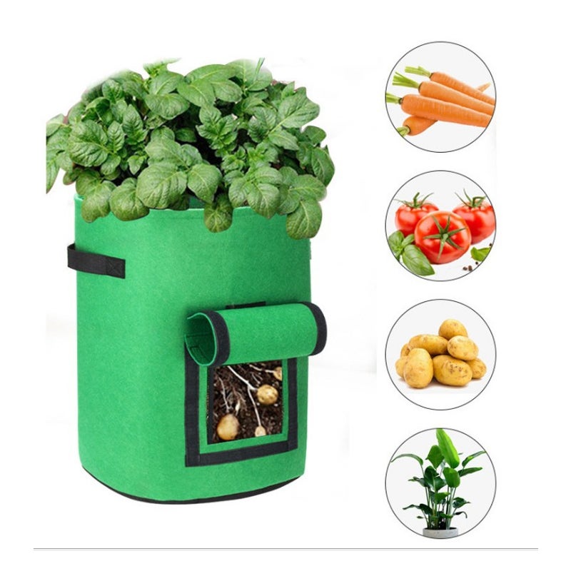 Worki do uprawy ziemniaków, 1 opakowanie, grube worki do uprawy z włókniny, worki do uprawy warzyw ogrodowych, Zieleń trawiasta