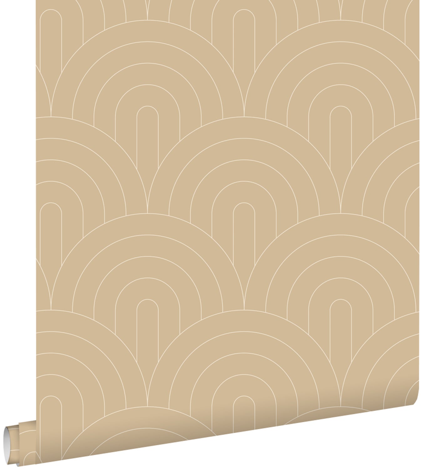 Tapeta motyw art déco ciemny beż - 50 x 900 cm - ESTAHOME