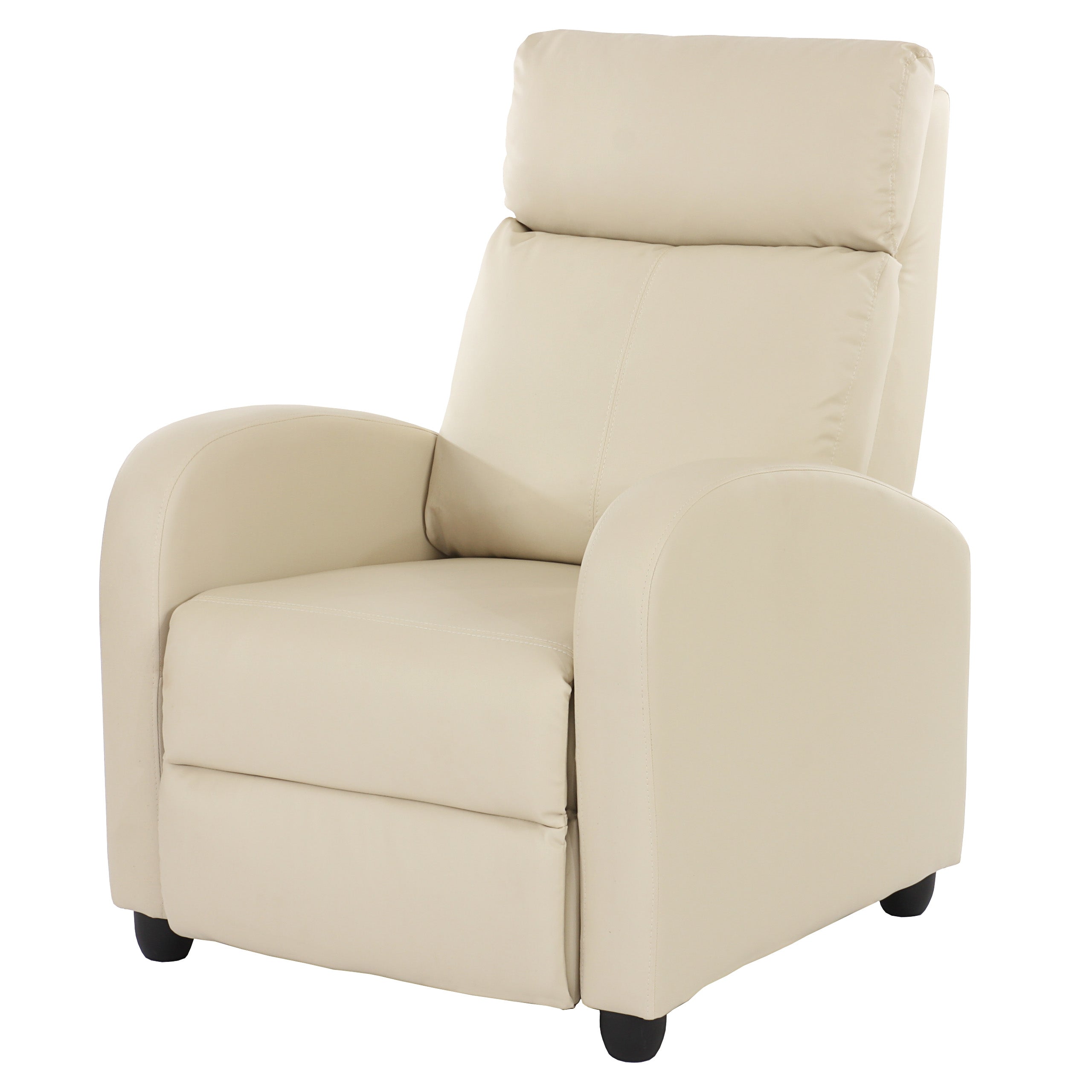 Sillón tv reclinable tv respaldo regulable y reposapiés en sintético crema 04_0002018