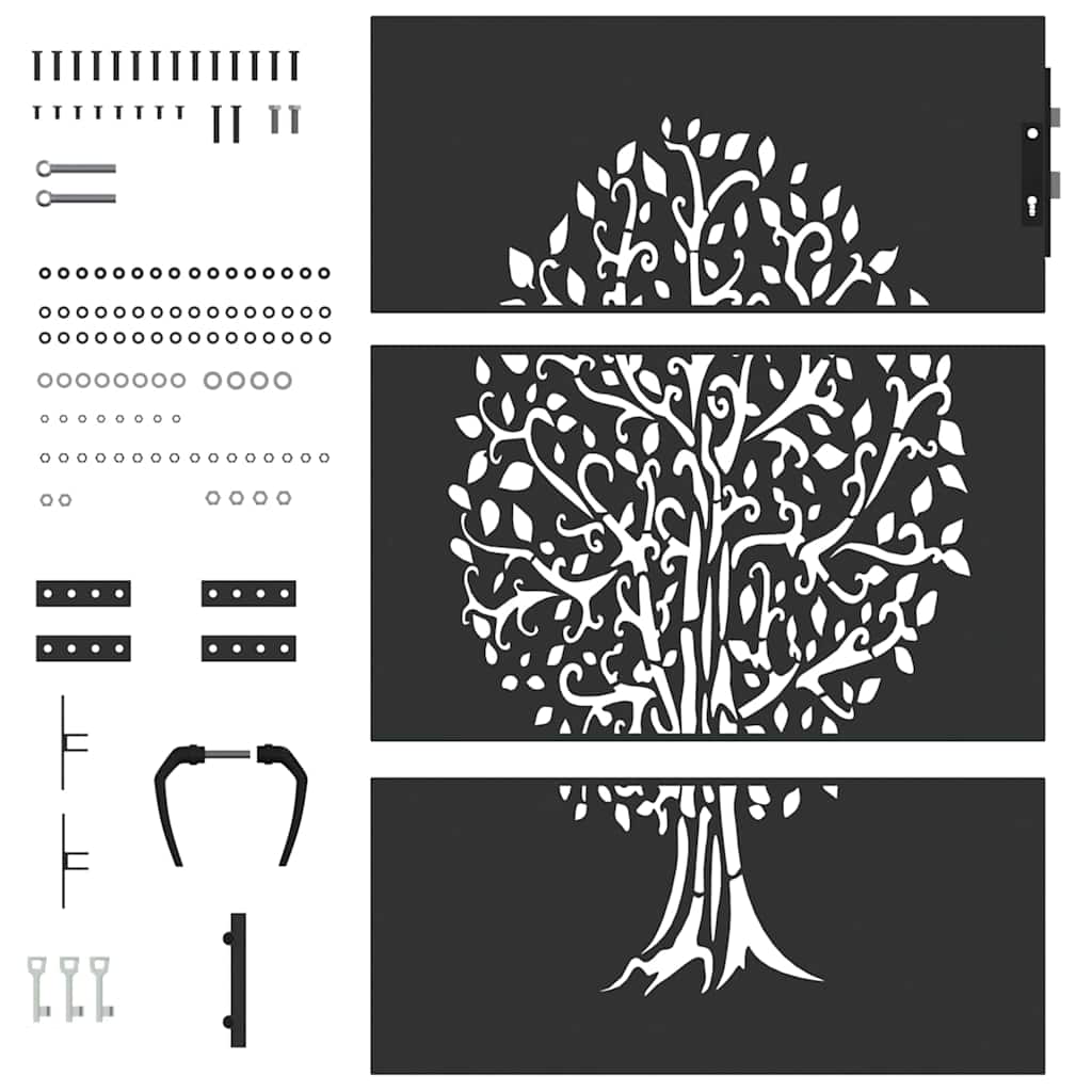 vidaXL Porte de Jardin Noir 85 x 125 cm Acier peint par poudre - 8