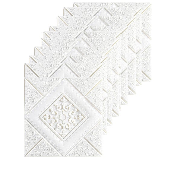 Autocollant de carrelage 3D auto-adhésif, 10 pièces, dosseret de carrelage mural 3D pour cuisine, autocollant mural étanche pour salle de bains