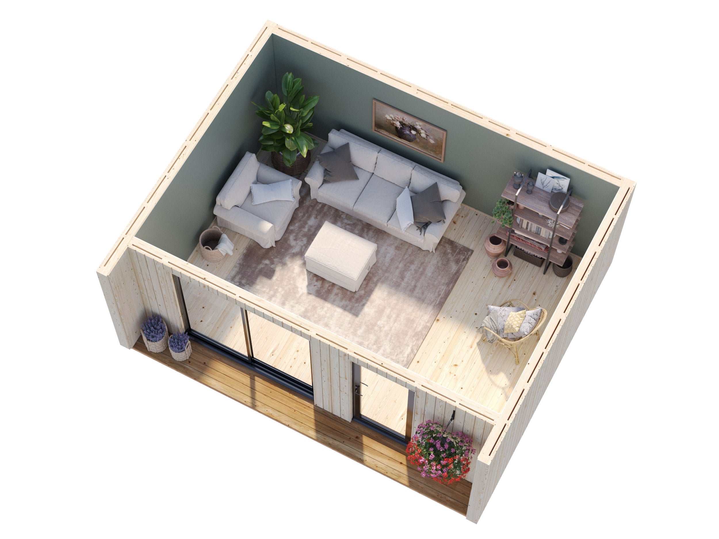 Tiny house en bois Rebekka - PALMAKO - 19,4 m² - 562 x 448 cm - Baie coulissante double vitrage trempé - 4