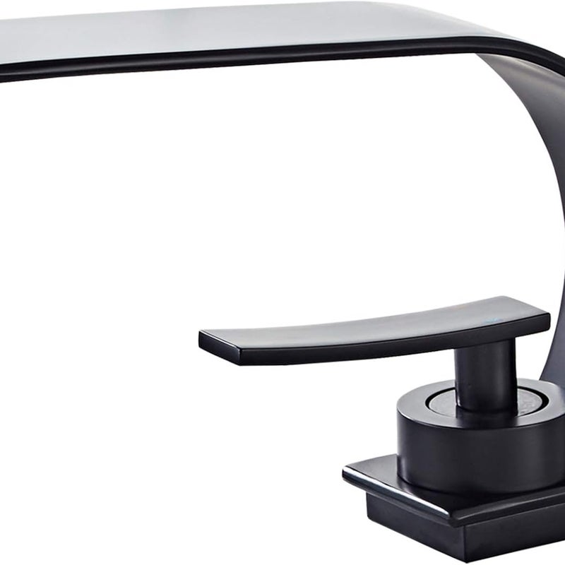 Bateria łazienkowa, bateria umywalkowa, bateria jednouchwytowa, 1-otworowa, ciepła i zimna woda, czarna