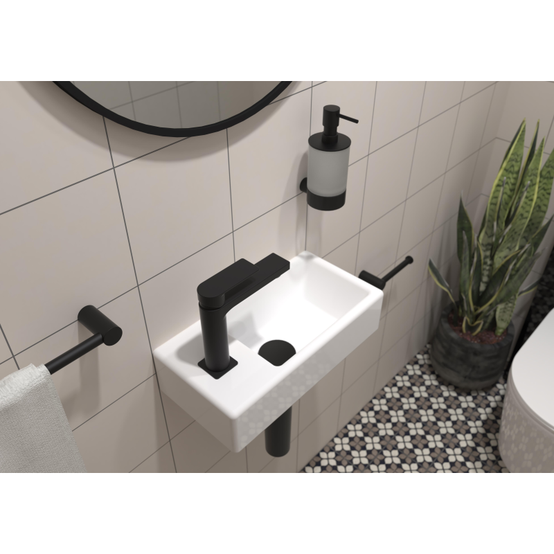 Brevis Lave-mains suspendu avec trou pour robinetterie à gauche, 40,5x20,5x10,5cm (SATBRE4020SL) - 2