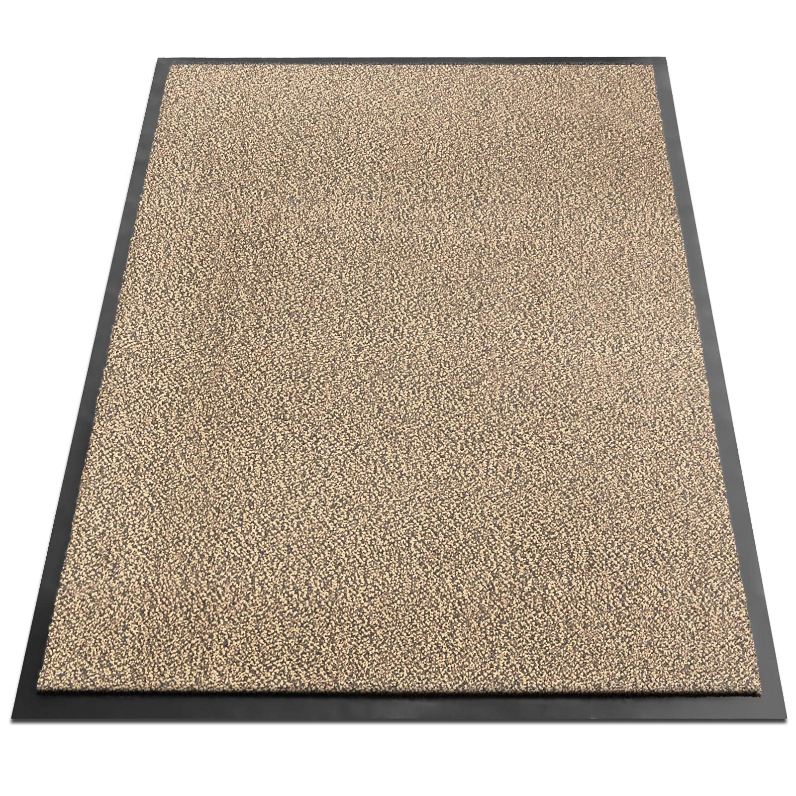 Rhine Tapis d'entrée Lavable, certifié Oeko-Tex Ocre Noir Moucheté, 120 cm x 180 cm - 2