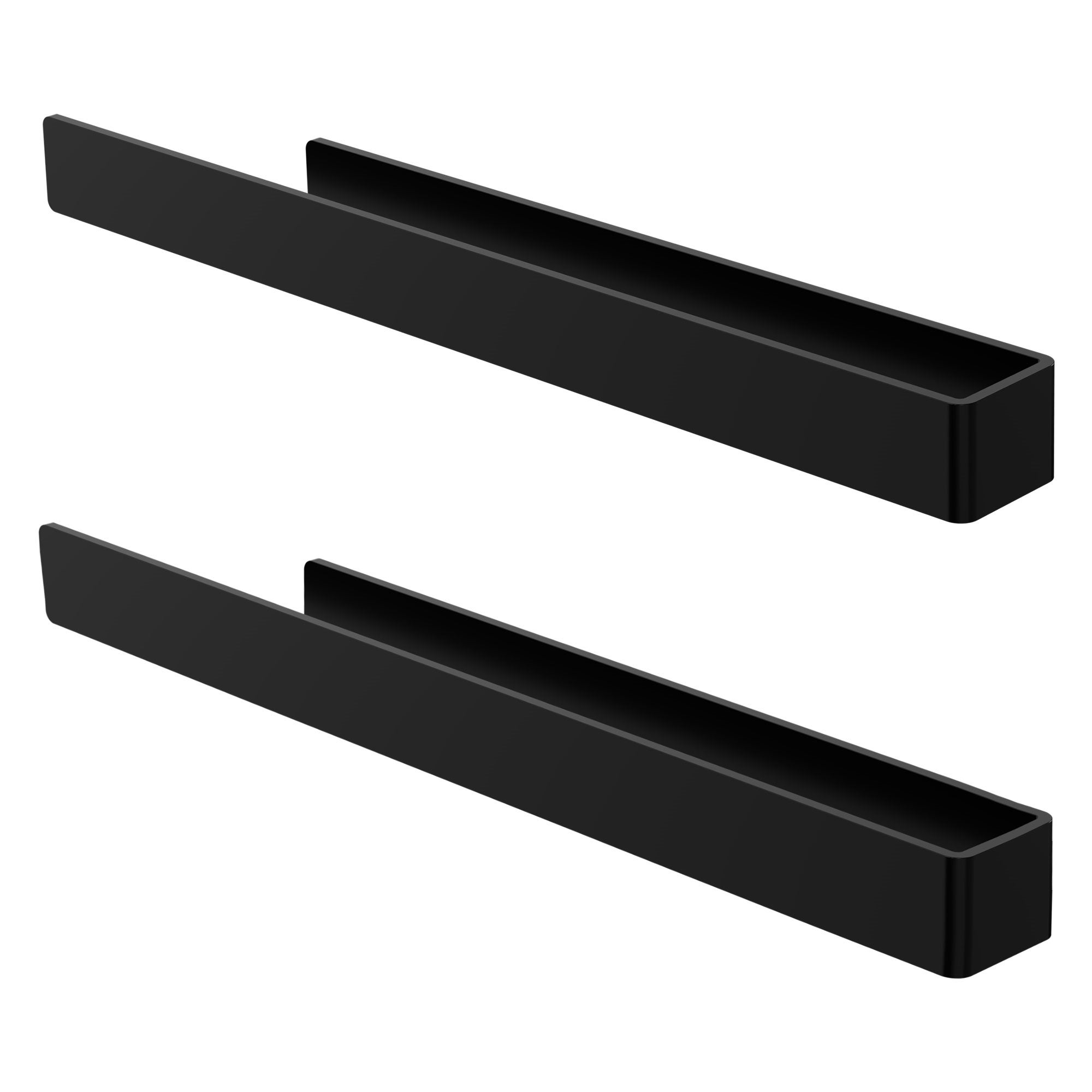 Portasciugamani Nero 60 Cm - Montaggio A Parete Senza Foratura O Con Viti, 3 Livelli In Alluminio Con Gancio Per Bagno