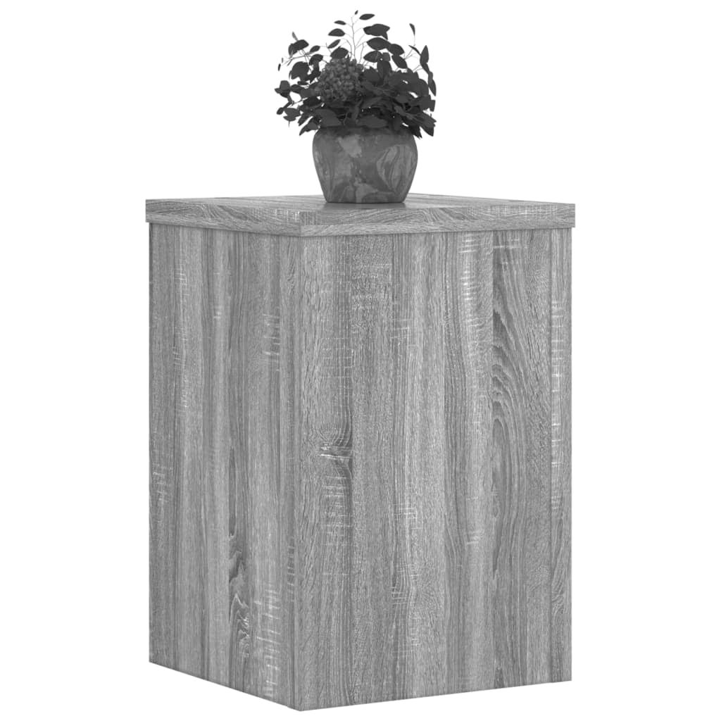 Supports pour plantes, 2 pièces, gris, panneau de bois - 8
