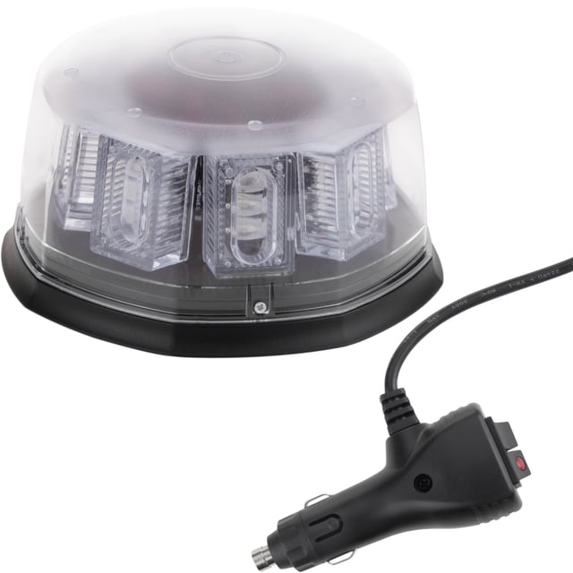 Luce stroboscopica rossa con base magnetica e presa accendisigari per auto con interruttore e selezione modalità