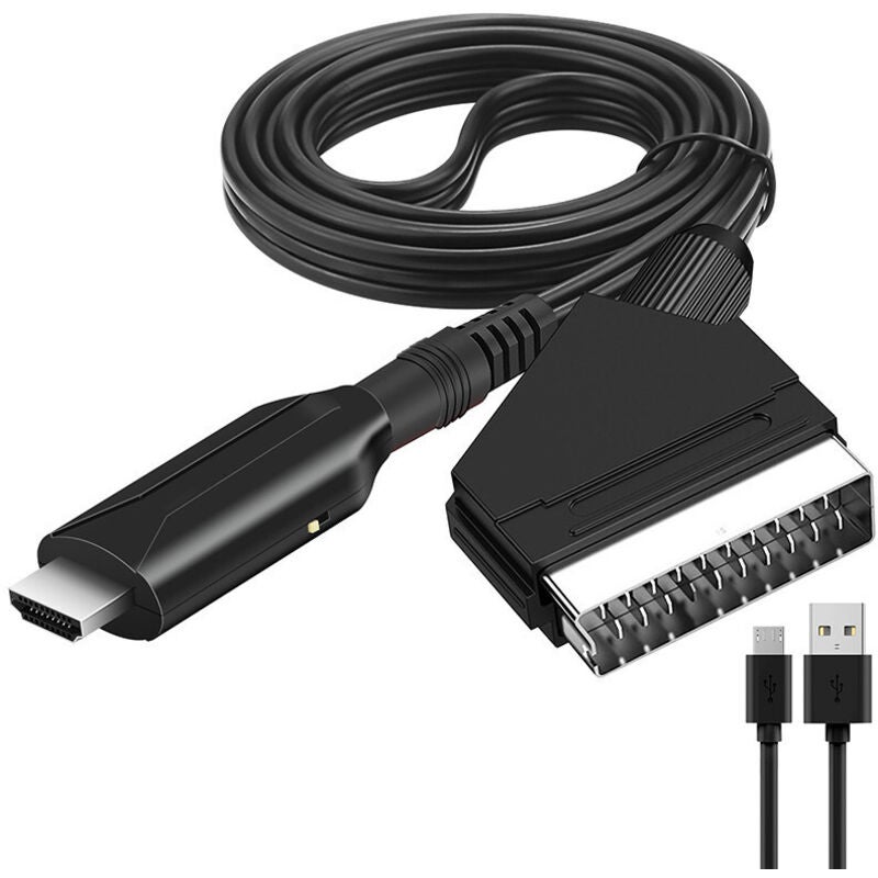 Convertor de tensiune, adaptor audio-video SCART la HDMI pentru HDTV/DVD/Settop Box/PS3/PAL/NTSC