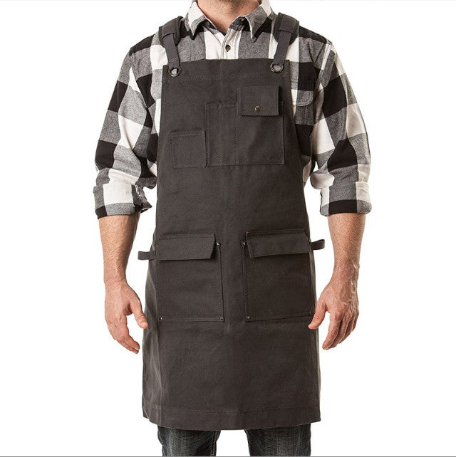 Grembiule da lavoro resistente in tela con tasche Black Leroy Merlin