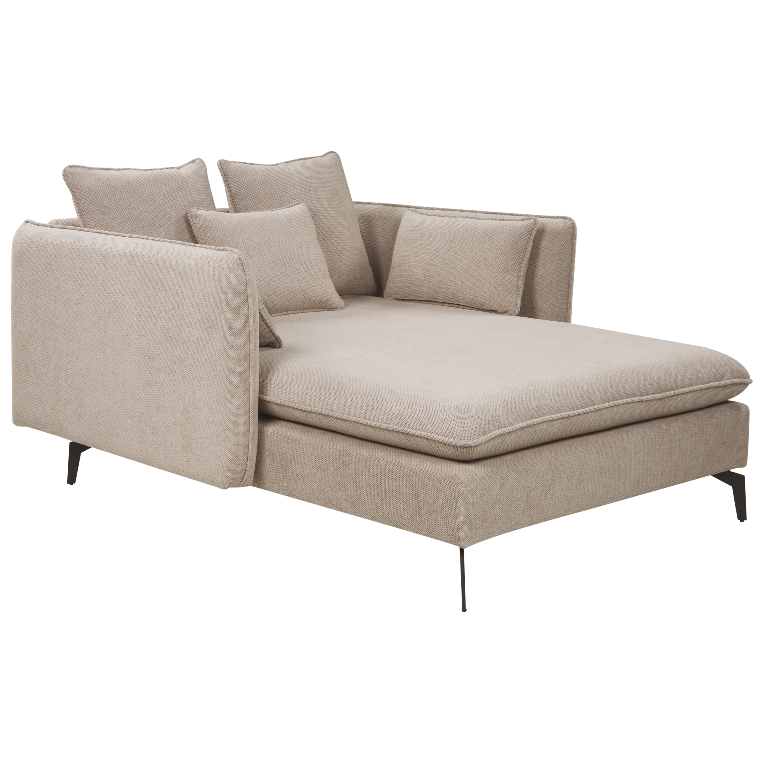 Beliani  Chaise Longue Charmes Tela Gris/Pardo , Leroy Merlin