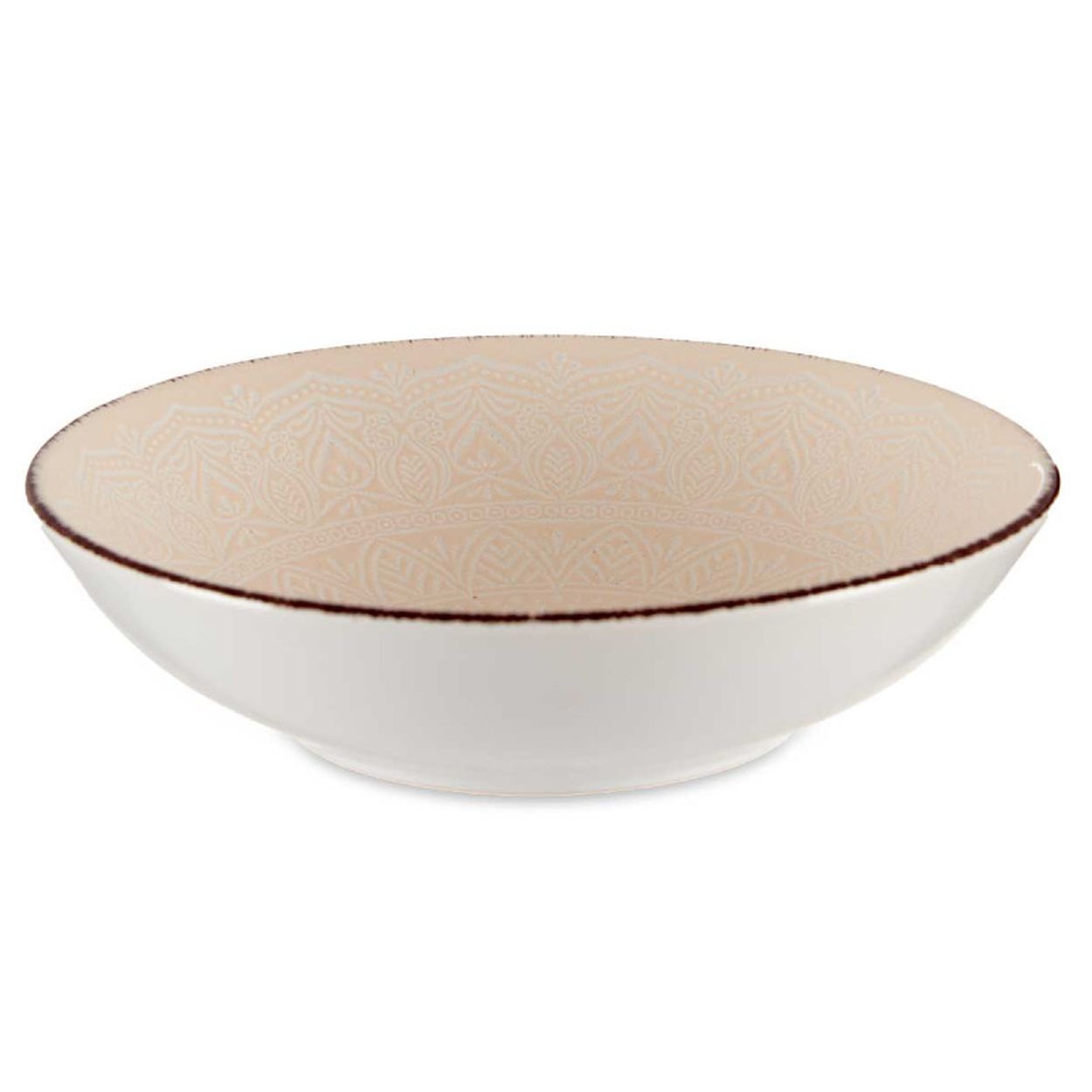 Talerz głęboki MANDALA 20 cm beżowy kamionka 1 szt.