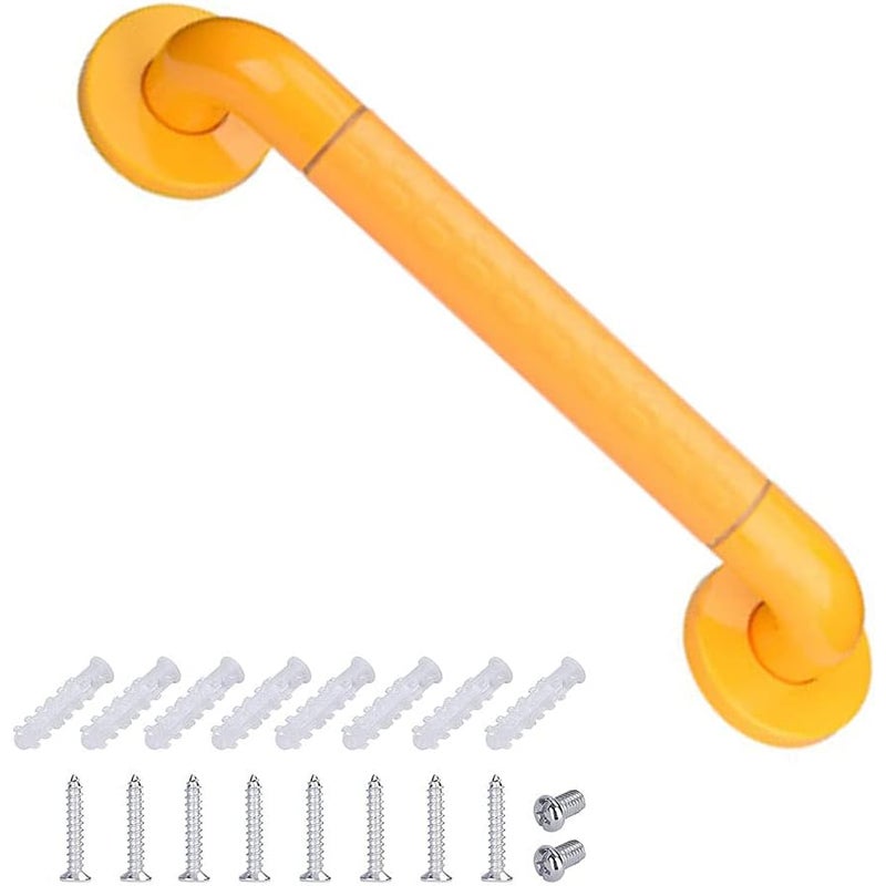 Uchwyty łazienkowe, uchwyt łazienkowy ze stali nierdzewnej, ze śrubami i rurką rozporową, do wanien i toalet dla seniorów niepełnosprawnych (żółty)