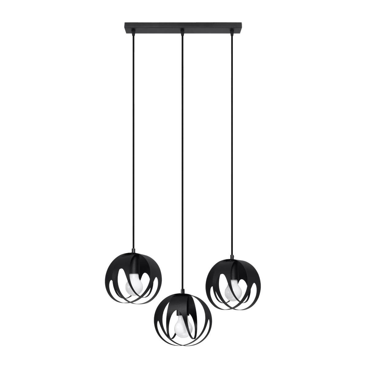Lampa wisząca Tulos czarna 3xE27x15W wym: 117 x 50 x 16 cm metal Sollux Lighting