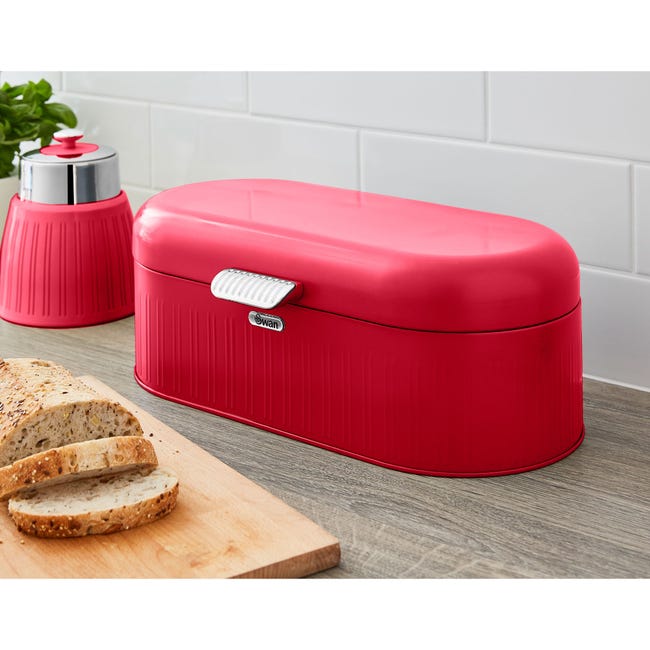 Bicaquu Boîte à Pain Vintage Rouge - Récipient Alimentaire Rétro Pour Boulangerie Et Cuisine