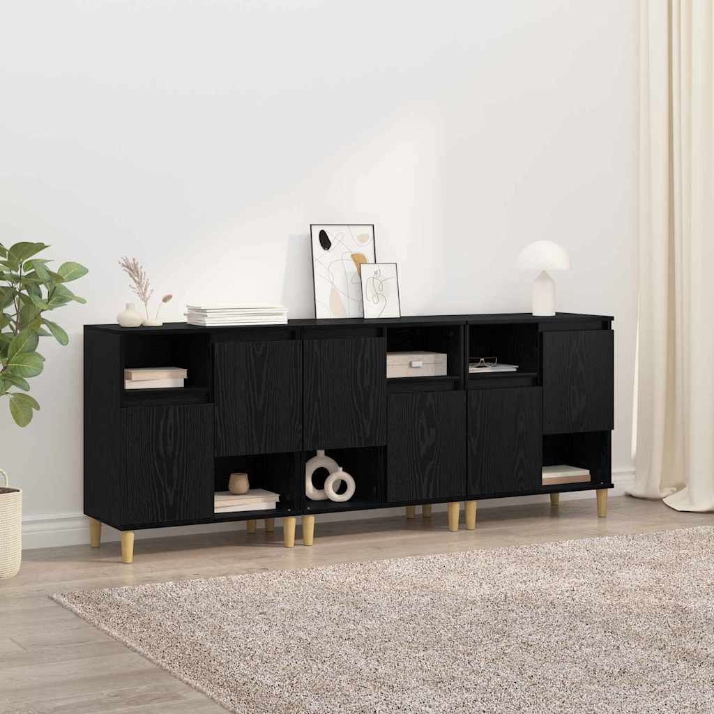 Tableros lateral 3 pcs roble negro 60 x 35 x 70 cm