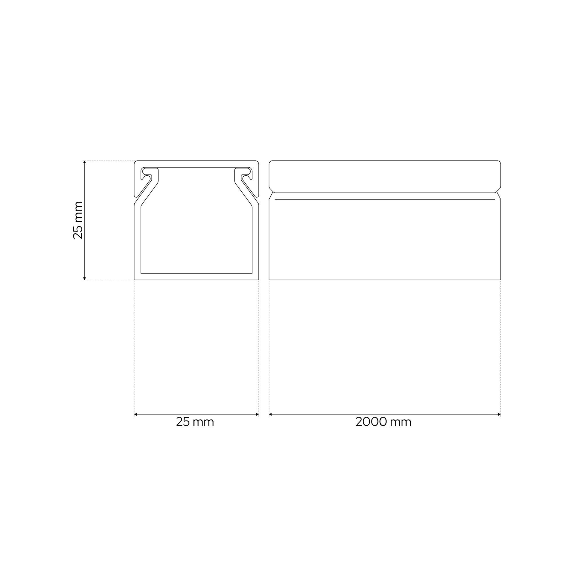 Korytko elektroinstalacyjne 25/25 2m Kanał kablowy Biały EDO Technic - 4