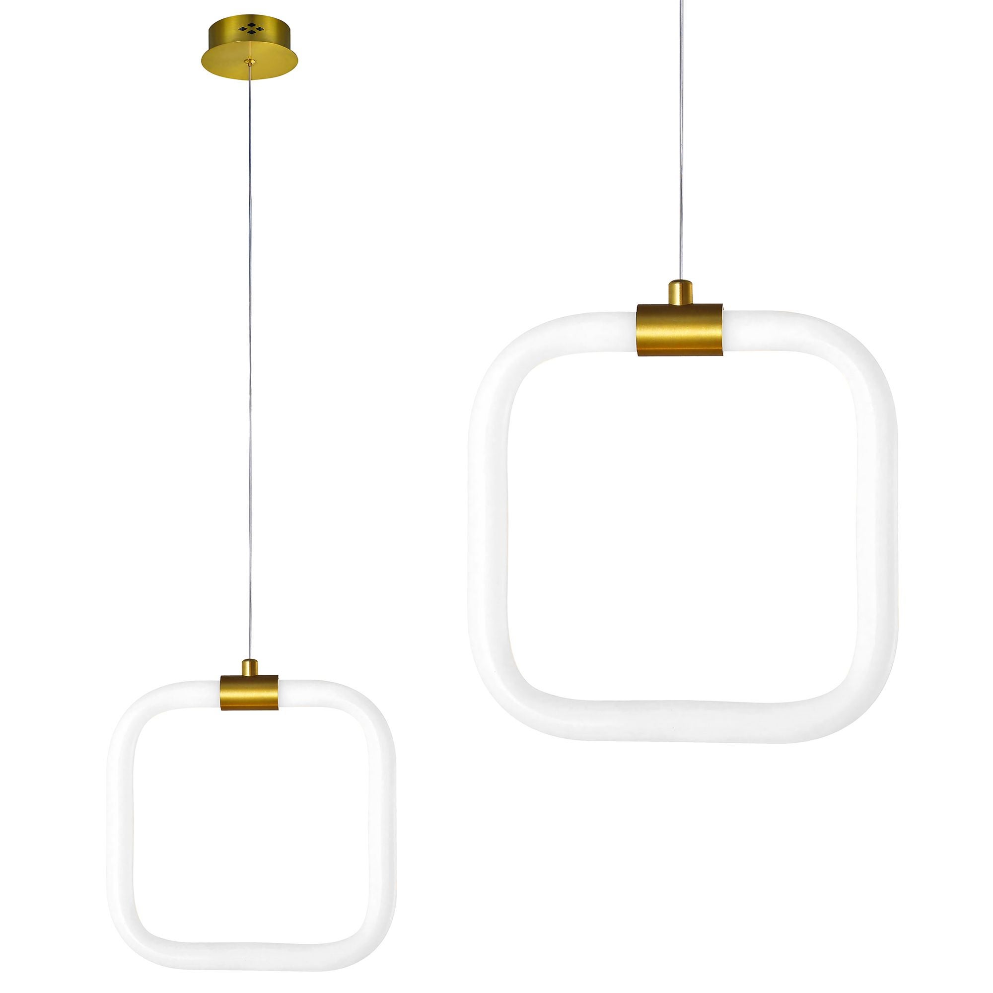 Lampa Sufitowa Wisząca Led Toolight Lhj057-Cp1 Biały, Złoty