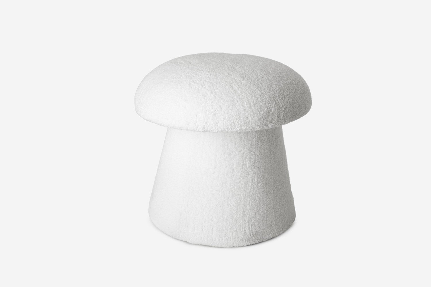 Pufa grzybek bouclé Ø40x40 cm – stylowy i miękki siedzisko dekoracyjne do salonu lub sypialni