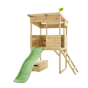 Maisonnette cabane sur pilotis CIMES avec toboggan bois FSC®