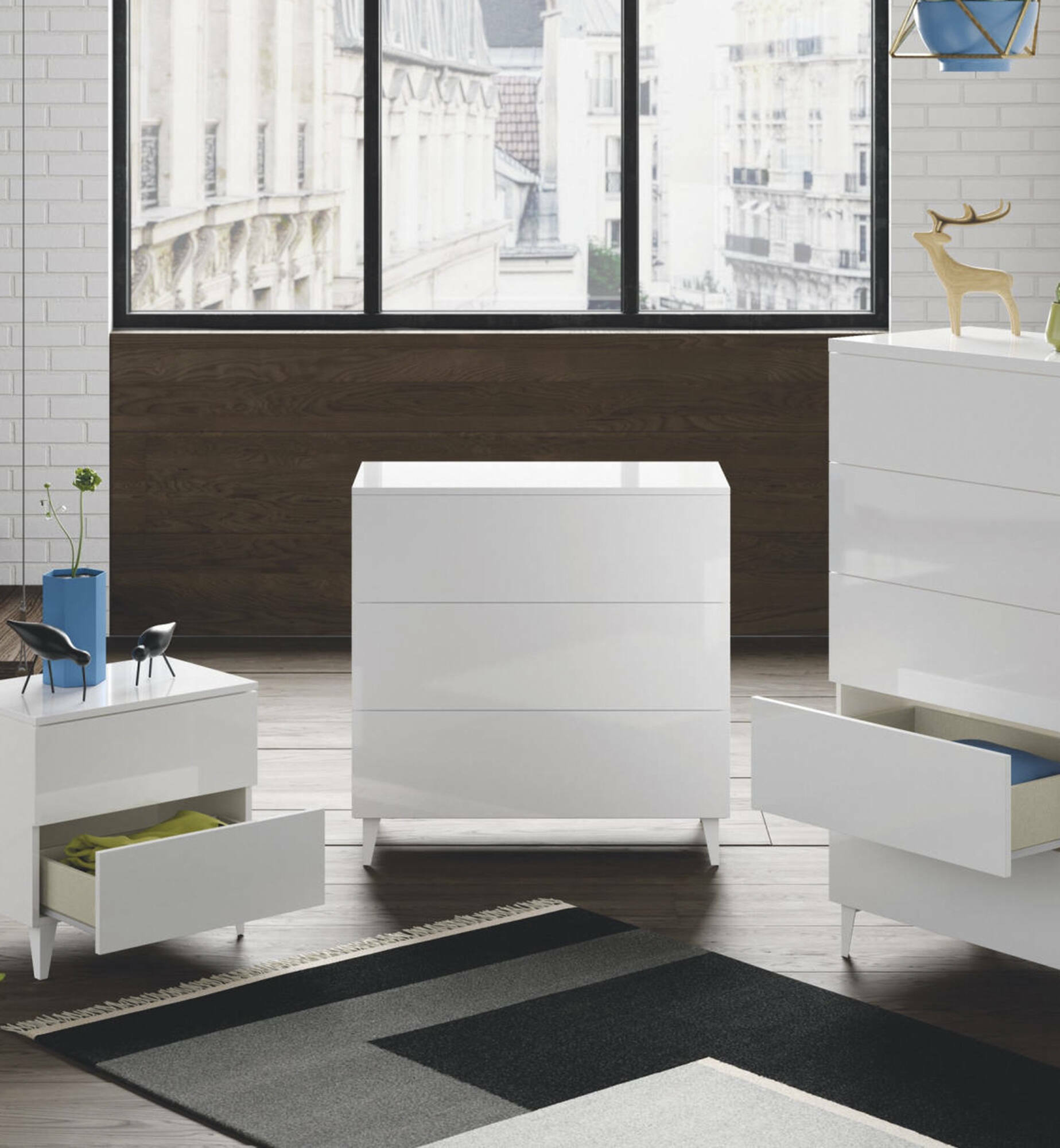 DWVO Cassettiera In Tessuto Con 6 Cassetti - Comò Per Camera Da Letto, Soggiorno - Struttura In Acciaio E Piano In Legno - Piedini Regolabili - Nero E Grigio