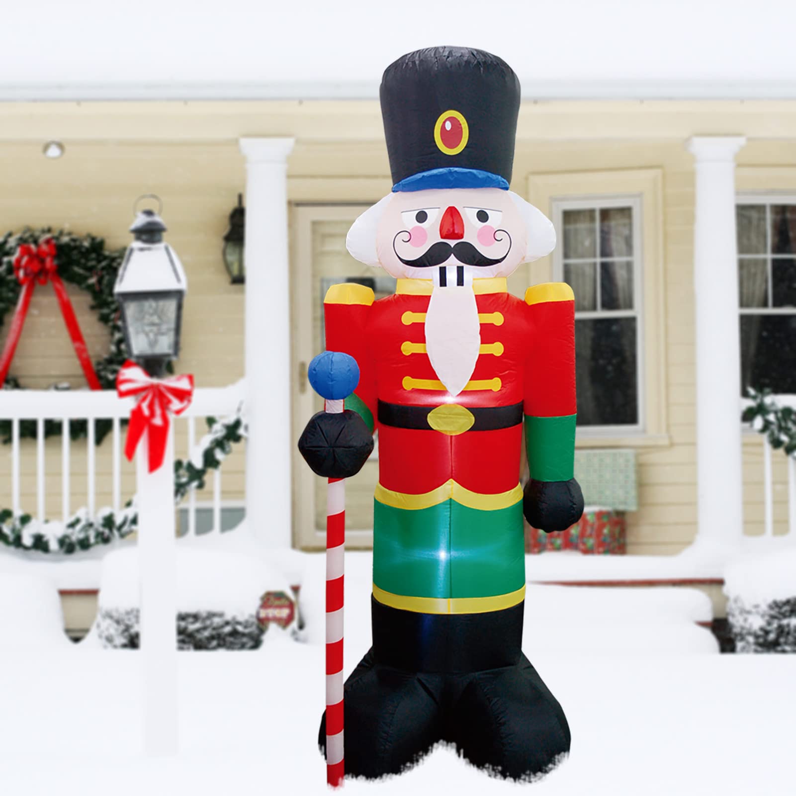 Décoration de Casse-Noisette Classique Gonflable de Noël de 240 cm, Décoration de Noël Lumineuse avec Ventilateur Intégré et Lumières LED - 3