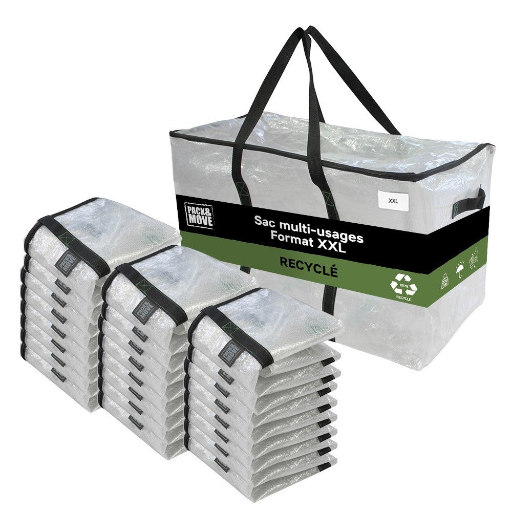 6 Sacchetti Trasparenti Per Traslochi Con Coperchio E Manici – 73x35x35 Cm, 85L, Riutilizzabili Per Viaggi E Campeggio - 5