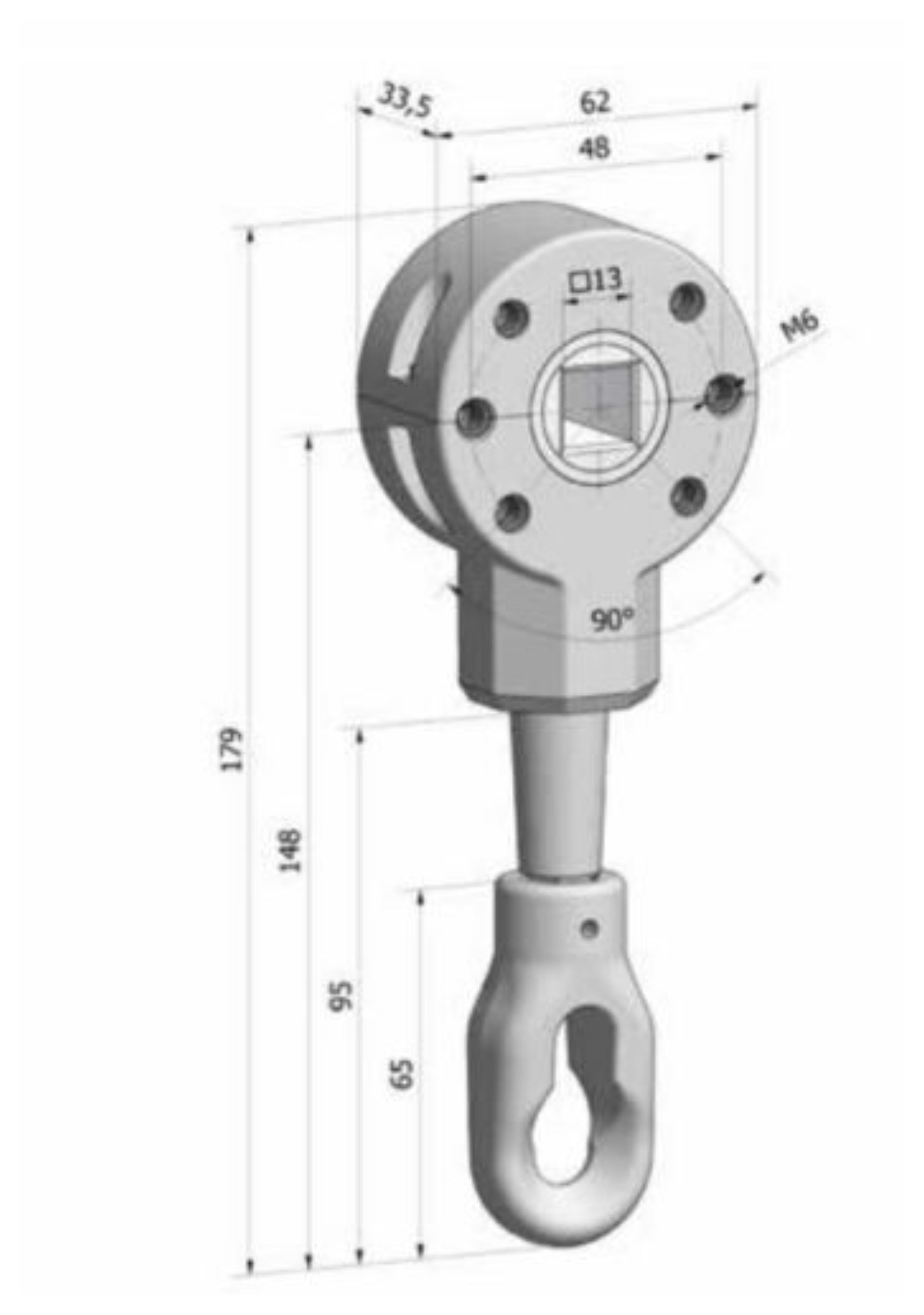 Arganello Per Tende Da Sole TENDEEVOLUTION - Rapporto 3:1, Foro Quadro 13 Mm, Zama Inossidabile (Avorio) - Foto 14