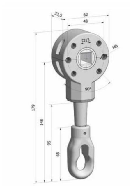 Arganello Per Tende Da Sole TENDEEVOLUTION - Rapporto 3:1, Foro Quadro 13 Mm, Zama Inossidabile (Avorio) - Foto 14