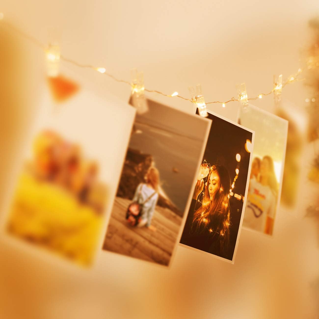 Guirlande Photo, Guirlande Lumineuse Chambre Guirlande Led Photo Batterie Alimenté Lampe à pince photo(3m 20led, blanc chaud) - 3