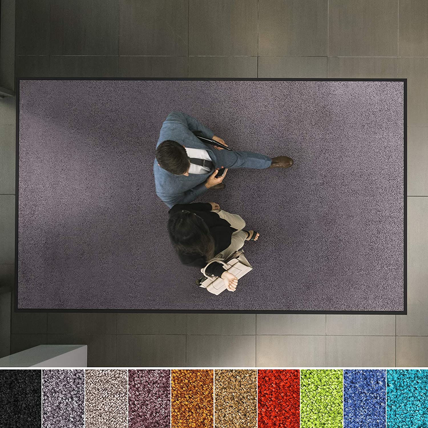 Paillasson Lavable, Pour Entrée, Gris Moineau, 90 x 150 cm - 8