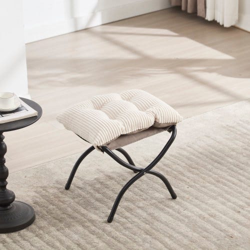Nowoczesny fotel wypoczynkowy z podłokietnikami i boczną kieszenią, ergonomiczny wyściełany fotel do czytania z podnóżkiem - 8