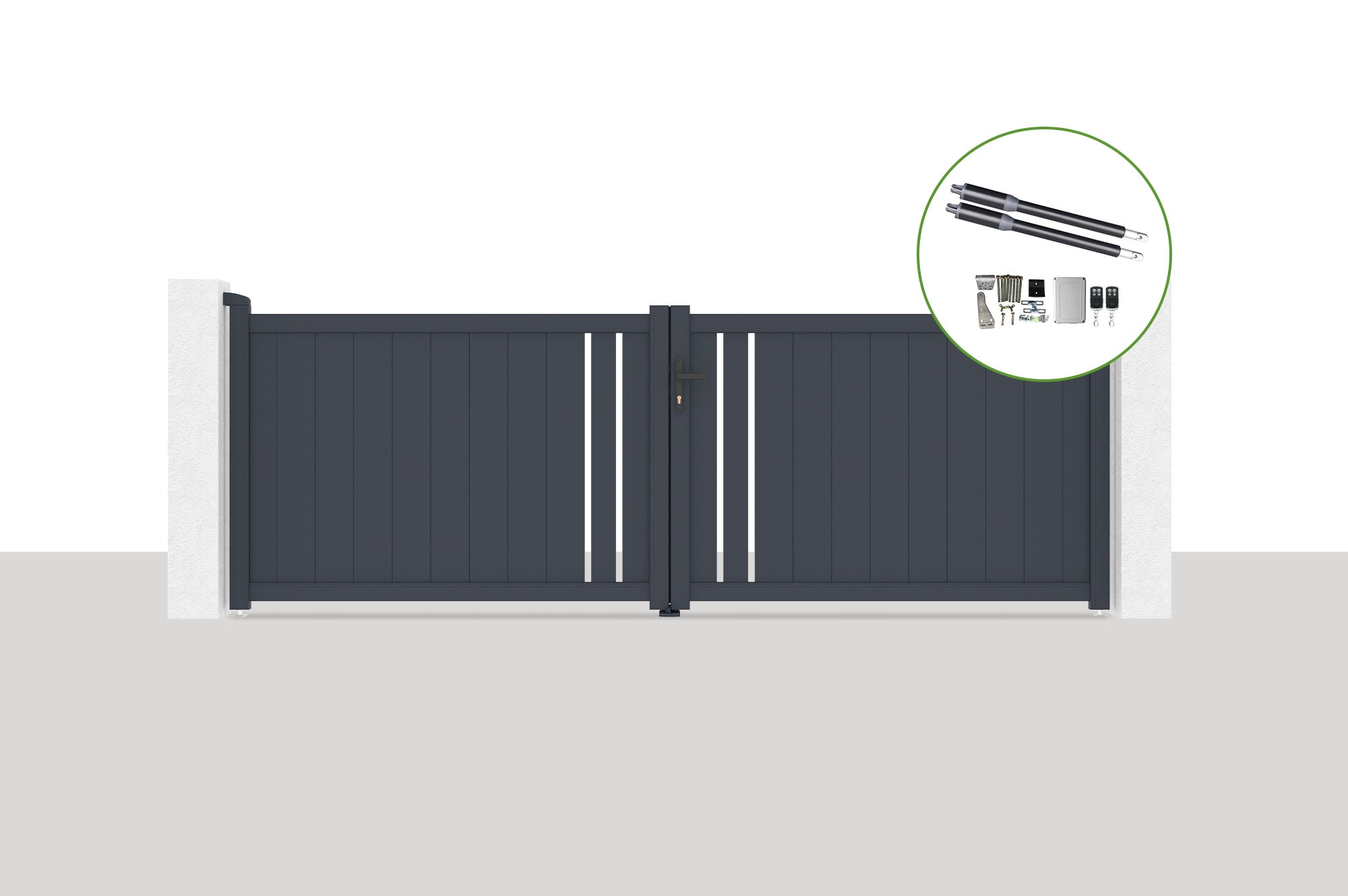 Brama skrzydłowa elektryczna 3,5x1,2m GIONA + napęd RANGER B150