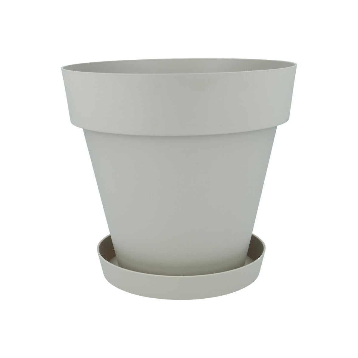 Pack maceta con plato color crudo Tes 22 x 20 cm | Leroy Merlin