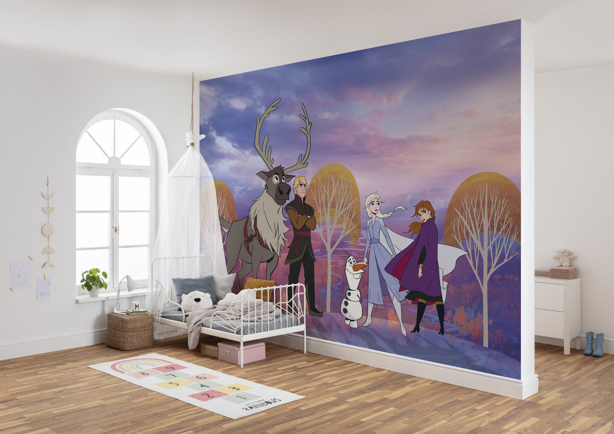 Papel pintado no tejido panorámico de komar - disney frozen autumn forest - talla: 400 x 280 cm