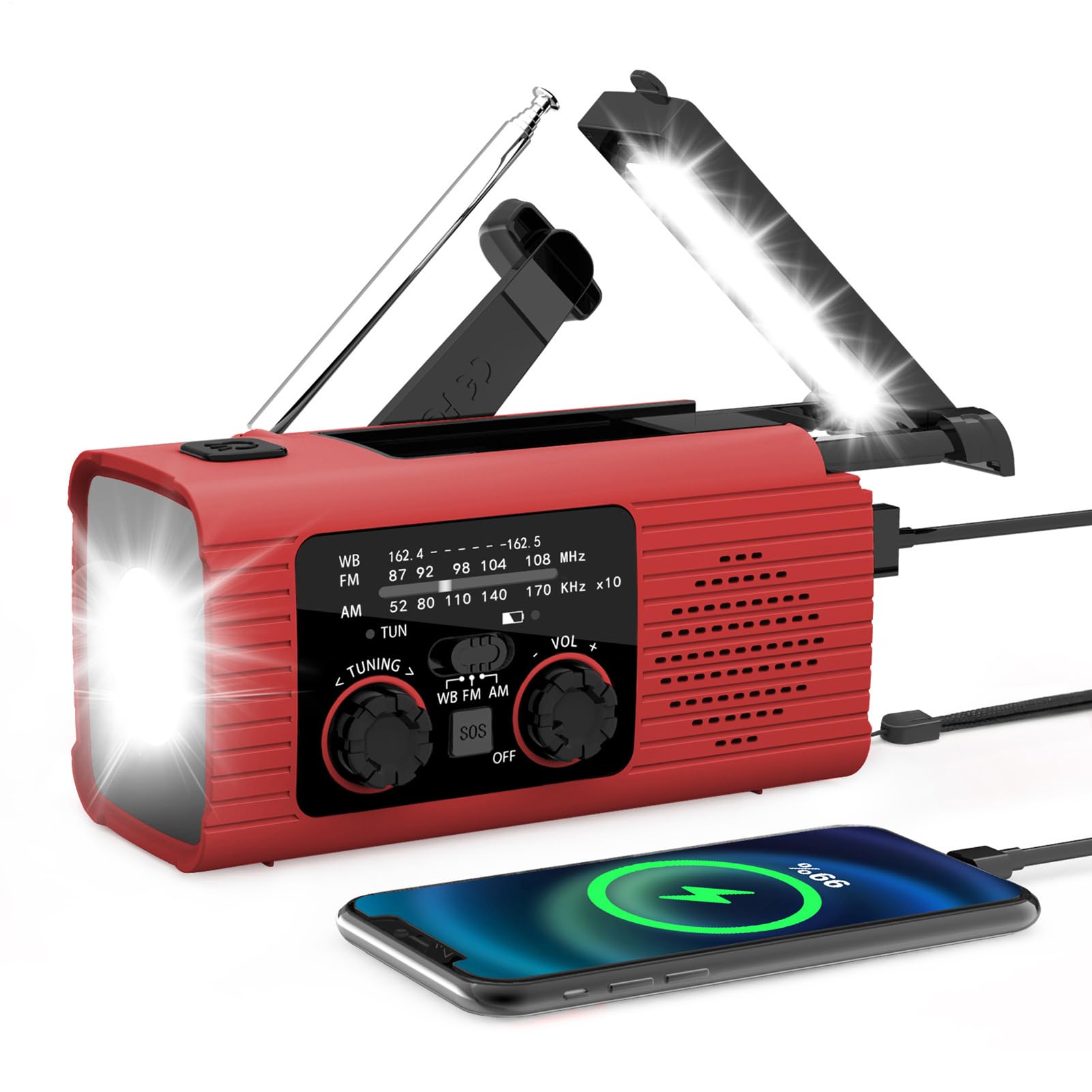 Radio przetrwania zasilane energią słoneczną radio NOAA zasilane korbką bateriami sieci przenośne radia solarne baterie latarka domu wypadek nagłych