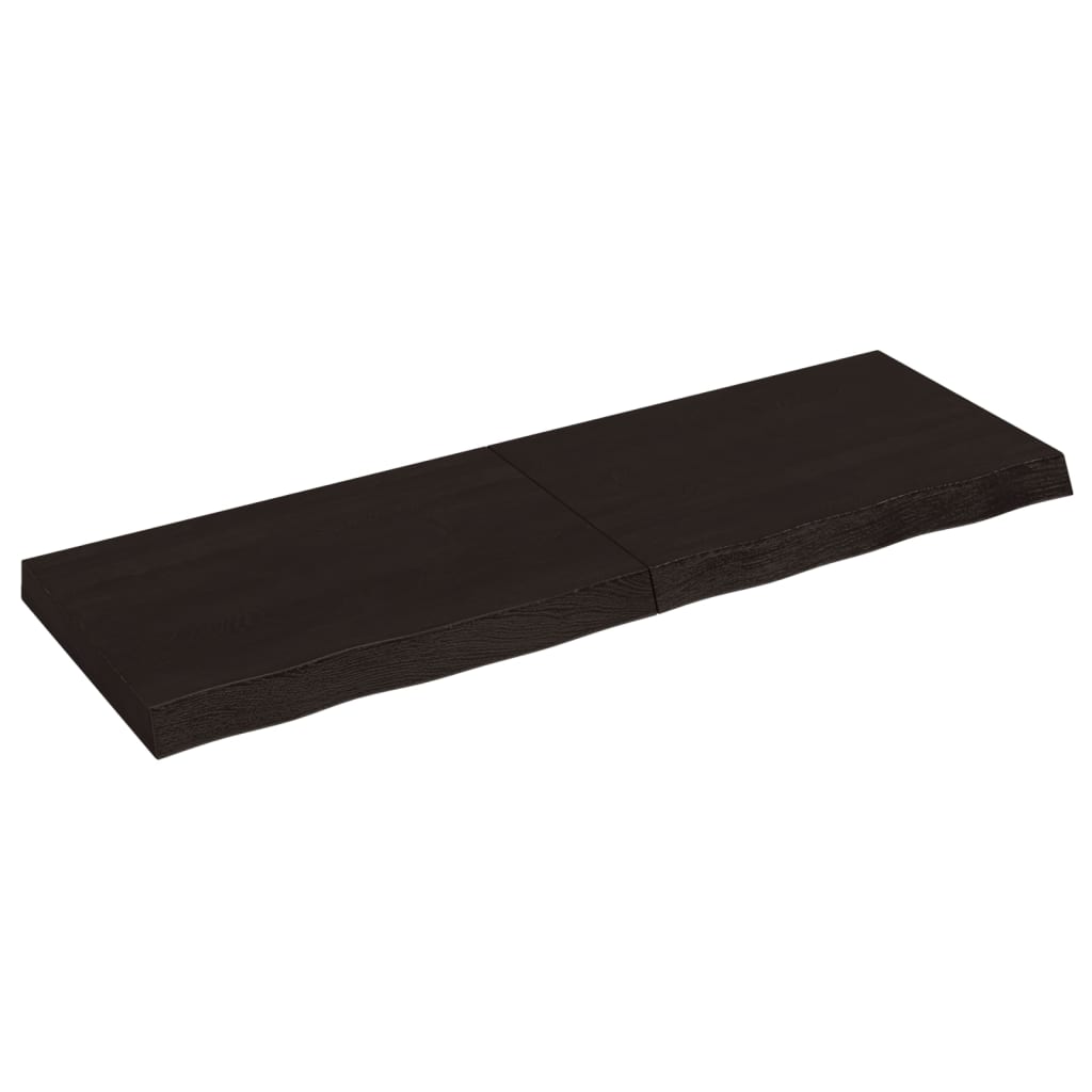 Tablero mesa | superficie de mesa | tablero de escritorio madera roble tratada marrón oscuro 120x40x(2-6) cm cfw29764